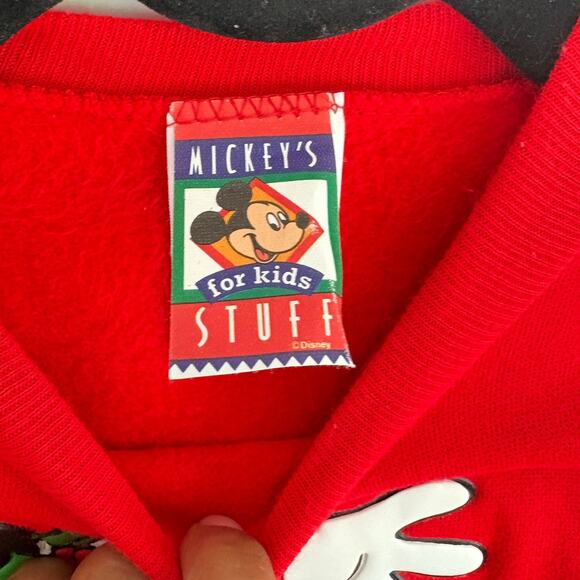 Vintage Holiday Kids Sweatshirt Mickey Mouse Christmas Graphic 4t Red Soft - Picture 4 of 6